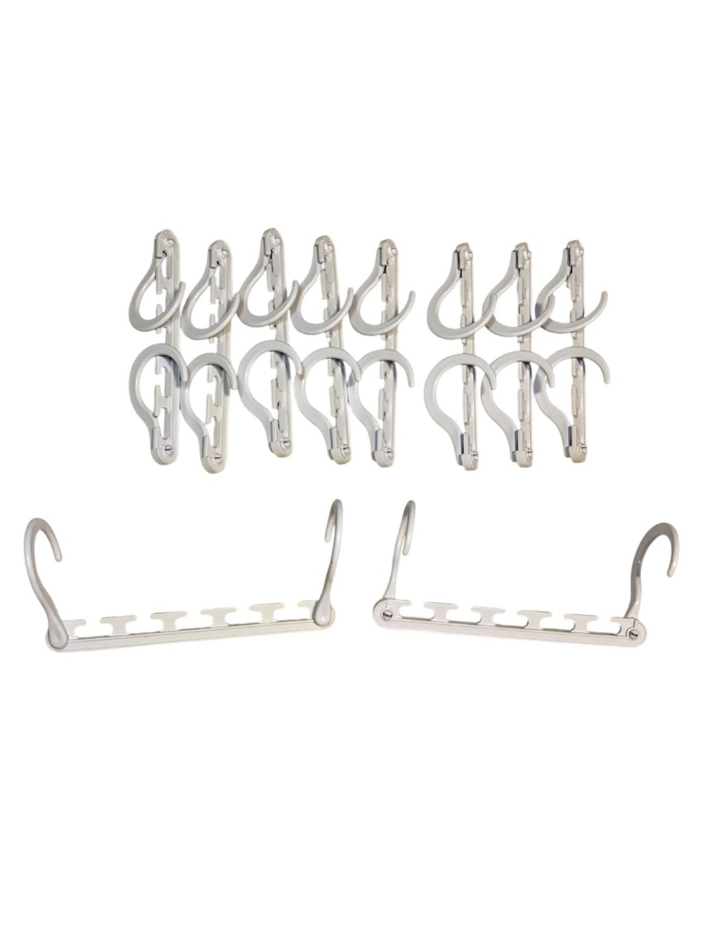 Metal Multi-Hook Space-Saving Closet Hangers - Silver
